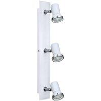 Loops Wall Flush Ceiling Light IP44 Bathroom Colour White Chrome Bulb GU10 3x3.3W Incl