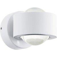 Loops Wall Light Colour White Aluminium Shade Clear Plastic Bulb LED 2x2.5W Included