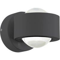 Loops Wall Light Colour Anthracite Shade Clear Plastic Bulb LED 2x2.5W Included