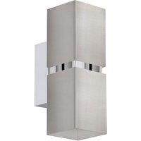Loops Wall Light Colour Satin Nickel Chrome Square Shades Bulb GU10 2x3.3W Included in Metallics