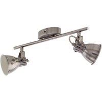Loops Flush Ceiling Light Colour Nickel Antique Creme Shade Bulb GU10 2x3.3W in Metallics