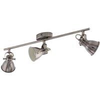 Loops Flush Ceiling Light Colour Nickel Antique Creme Shade Bulb GU10 3x3.3W in Metallics