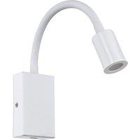 Loops Wall Light Colour White Steel & Plastic Rocker Switch Bulb LED 3.5W Included