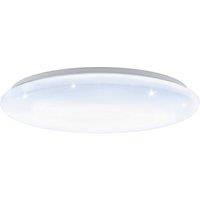 Loops Flush Ceiling Light White Shade White Plastic With Crystal Effect Bulb LED 40W