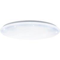 Loops Flush Ceiling Light White Shade White Plastic With Crystal Effect Bulb LED 60W