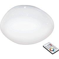 Loops Wall Flush Ceiling Light White Shade White Plastic With Crystal Effect LED 21W
