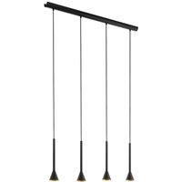 Loops Pendant Ceiling Light Colour Black Outer & Gold Inner Shade Bulb GU10 4x5W