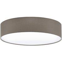 Loops Flush Ceiling Light Colour White Shade Taupe White Fabric Bulb E27 3x60W