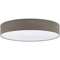 Loops Flush Ceiling Light Colour White Shade Taupe White Fabric Bulb E27 5x25W