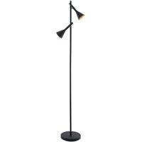 Loops Floor Lamp Light Black Gold Leaf Shade Black & Gold Leaf Bulb GU10 2x5W Incl