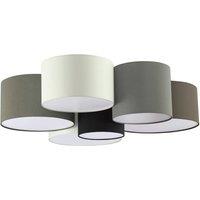 Loops Wall Flush Ceiling Light White Shade Brown Grey White Black Fabric E27 6x40W