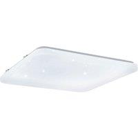 Loops Wall Flush Ceiling Light White Shade White Plastic With Crystal Effect LED 33.5W