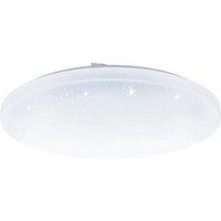 Loops Wall Flush Ceiling Light White Shade White Plastic With Crystal Effect LED 24W