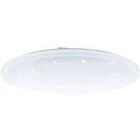 Loops Wall Flush Ceiling Light White Shade White Plastic With Crystal Effect LED 36W