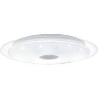 Loops Wall Flush Ceiling Light White Shade White Chrome Plastic Crystal Effect LED 24W