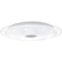 Loops Wall Flush Ceiling Light White Shade White Chrome Plastic Crystal Effect LED 36W