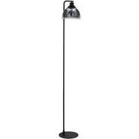 Loops Floor Lamp Light Black Shade Black Transparent Glass Vaporized Bulb E27 1x60W