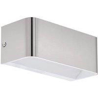 Loops Wall Light Colour Satin Nickel Front Cover Box Structure Bulb LED 10W Included in Metallics