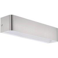 Loops Wall Light Satin Nickel Front Cover Oblong Box Structure Bulb LED 12W Included in Metallics