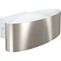 Loops Wall Light Colour White Satin Nickel Shade Transparent Plastic Bulb LED 10W in Metallics