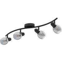 Loops Flush Ceiling Light Black Shade Black Transparent Glass Vaporized Bulb E14 4x28W