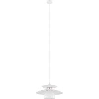 Loops Pendant Ceiling Light Colour White Satin Nickel Long Flex Bulb E27 1x40W in Metallics