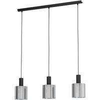 Loops Pendant Ceiling Light Black Shade Black Transparent Glass Vaporized E27 3x40W
