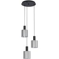 Loops Pendant Light Colour Black Shade Black Transparent Glass Vaporized E27 3x40W