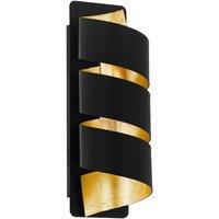 Loops Wall Light Colour Black Gold Vertical Spiral Metal Shade Bulb E14 1x40W