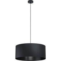 Loops Pendant Ceiling Light Colour Black Shade Large Round Black Fabric Bulb E27 1x40W