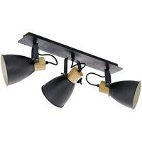 Loops Flush Ceiling Light Colour Anthracite Cream White Brown Shade Bulb E27 3x40W