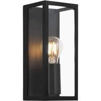 Loops Wall Light Colour Black Shade Clear Glass Metal Box Frame Bulb E27 1x60W