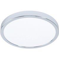 Loops Wall Flush Ceiling Light Colour Chrome Shade Round White Plastic Bulb LED 20W
