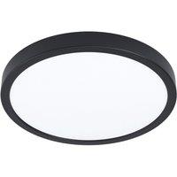 Loops Wall Flush Ceiling Light Colour Black Shade Round White Plastic LED 20W Included
