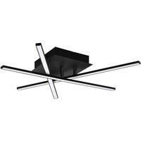 Loops Flush Ceiling Light Colour Black Shade White Plastic Bulb LED 13.2W Included