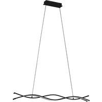 Loops Pendant Ceiling Light Colour Black Shade White Plastic Bulb LED 36W Included