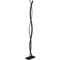 Loops Floor Lamp Light Black Shade White Plastic Double Stem Bulb LED 32W Included
