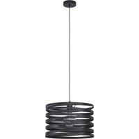 Loops Pendant Ceiling Light Colour Black Shade Black Spirals Long Cable Bulb E27 1x40W