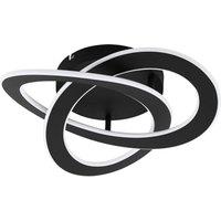 Loops Semi Flush Ceiling Light Colour Black Shade White Plastic Bulb LED 35W Included