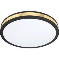 Loops Wall Flush Ceiling Light Colour Black Shade White Gold Plastic Bulb LED 24W