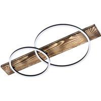 Loops Wall Flush Ceiling Light Black Brown Rustic Shade White Plastic LED 1x12W 1x12W