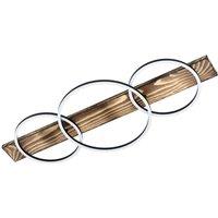 Loops Wall Flush Ceiling Light Black Brown Rustic Shade White Plastic LED 2x12W 1x12W
