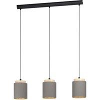 Loops Pendant Light Colour Black Brown Shade Cappuccino Fabric Bulb E27 3x40W