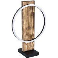 Loops Table Lamp Colour Black Brown Rustic Shade White Plastic Bulb LED 1x12W