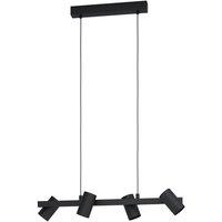 Loops Pendant Ceiling Light 4 Spots Track Colour Black Shade Bulb E14 4x25W