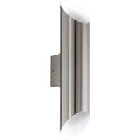 Loops IP44 Outdoor Wall Light Stainless Steel & White 3.7W Built in LED Lamp
