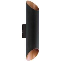 Loops IP44 Outdoor Wall Light Black & Copper Modern Up Down Lamp 3.7W Built in LED