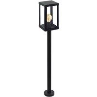 Loops IP44 Outdoor Bollard Light Black Zinc Plated Steel 1 x 60W E27 Bulb Post