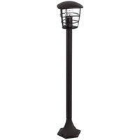 Loops IP44 Outdoor Bollard Light Black Lantern 1 x 60W E27 Bulb Lamp Post