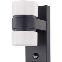 Loops IP44 Outdoor Wall Light & PIR Sensor Anthracite Aluminium 6W Built in LED